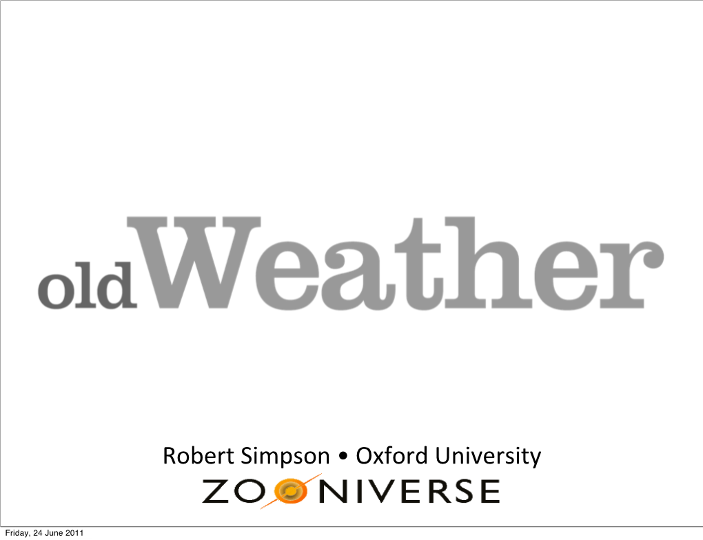 Robert Simpson • Oxford University