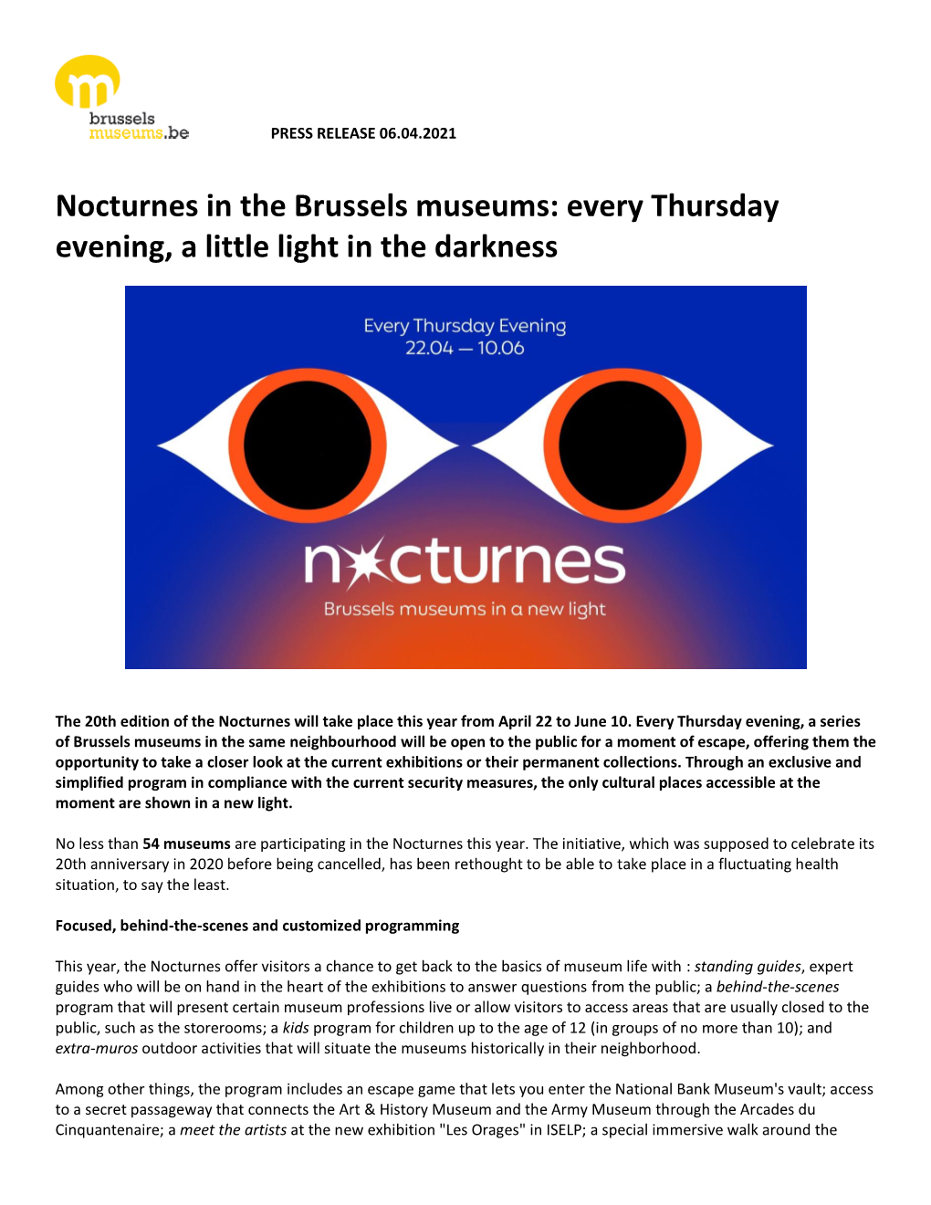 Nocturnes 2021 Press Releas