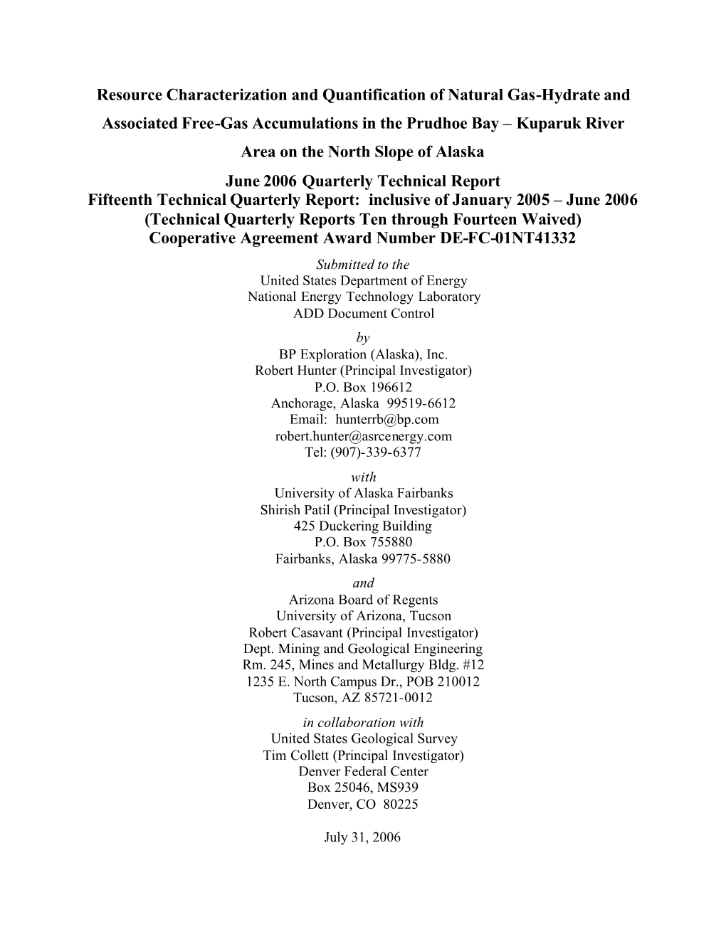 Resource Characterization and Quantification of Natural Gas