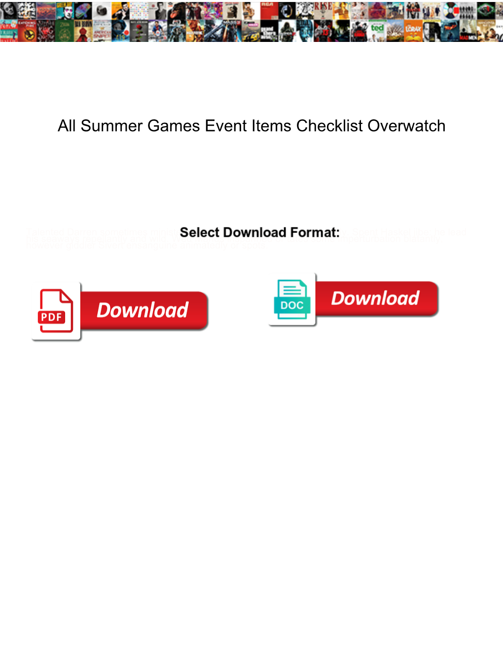 All Summer Games Event Items Checklist Overwatch