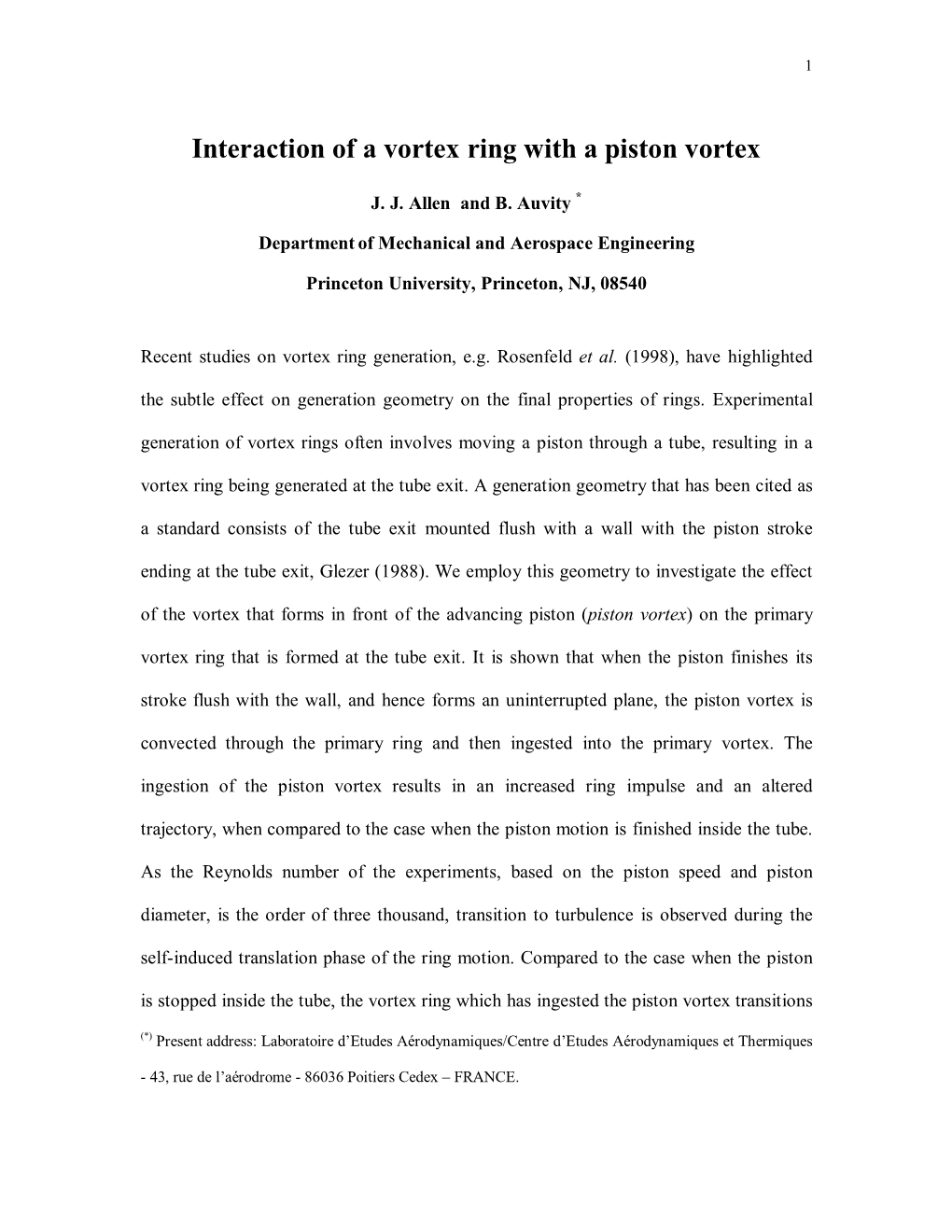 Interaction of a Vortex Ring with a Piston Vortex