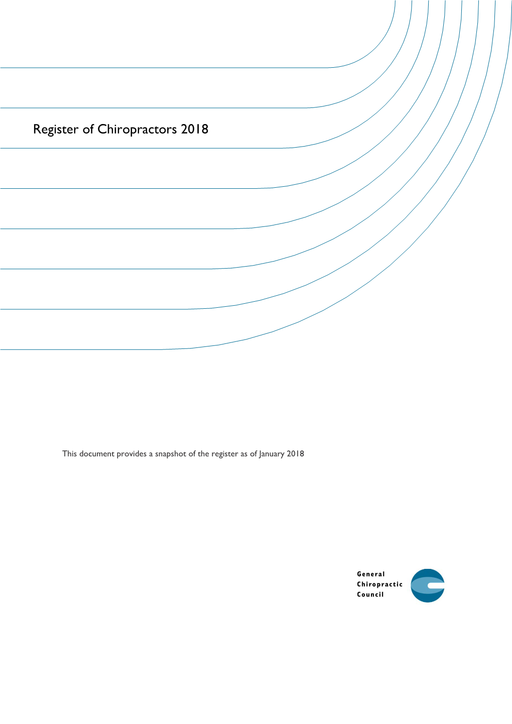 Register of Chiropractors 2018