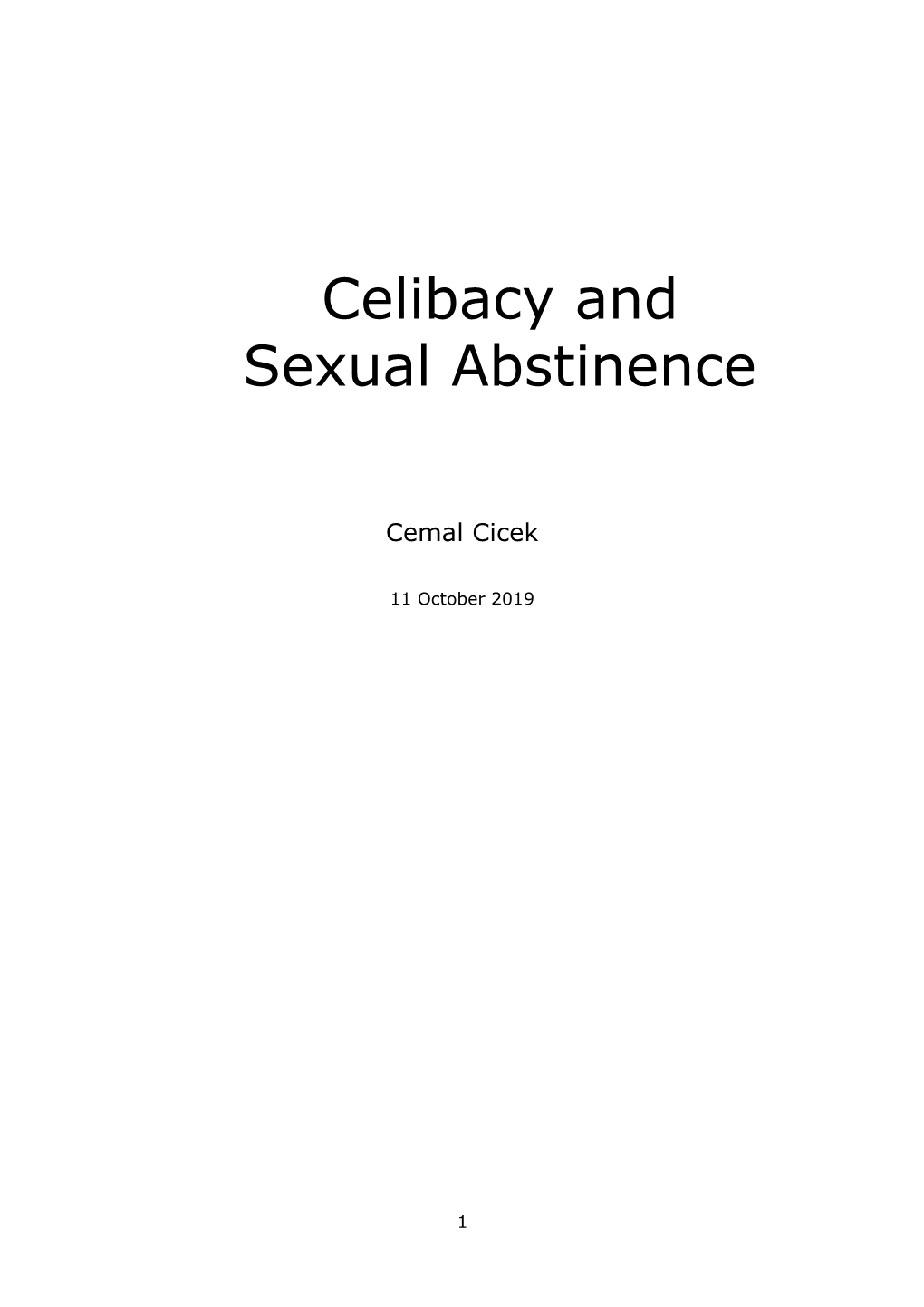 Celibacy and Sexual Abstinence