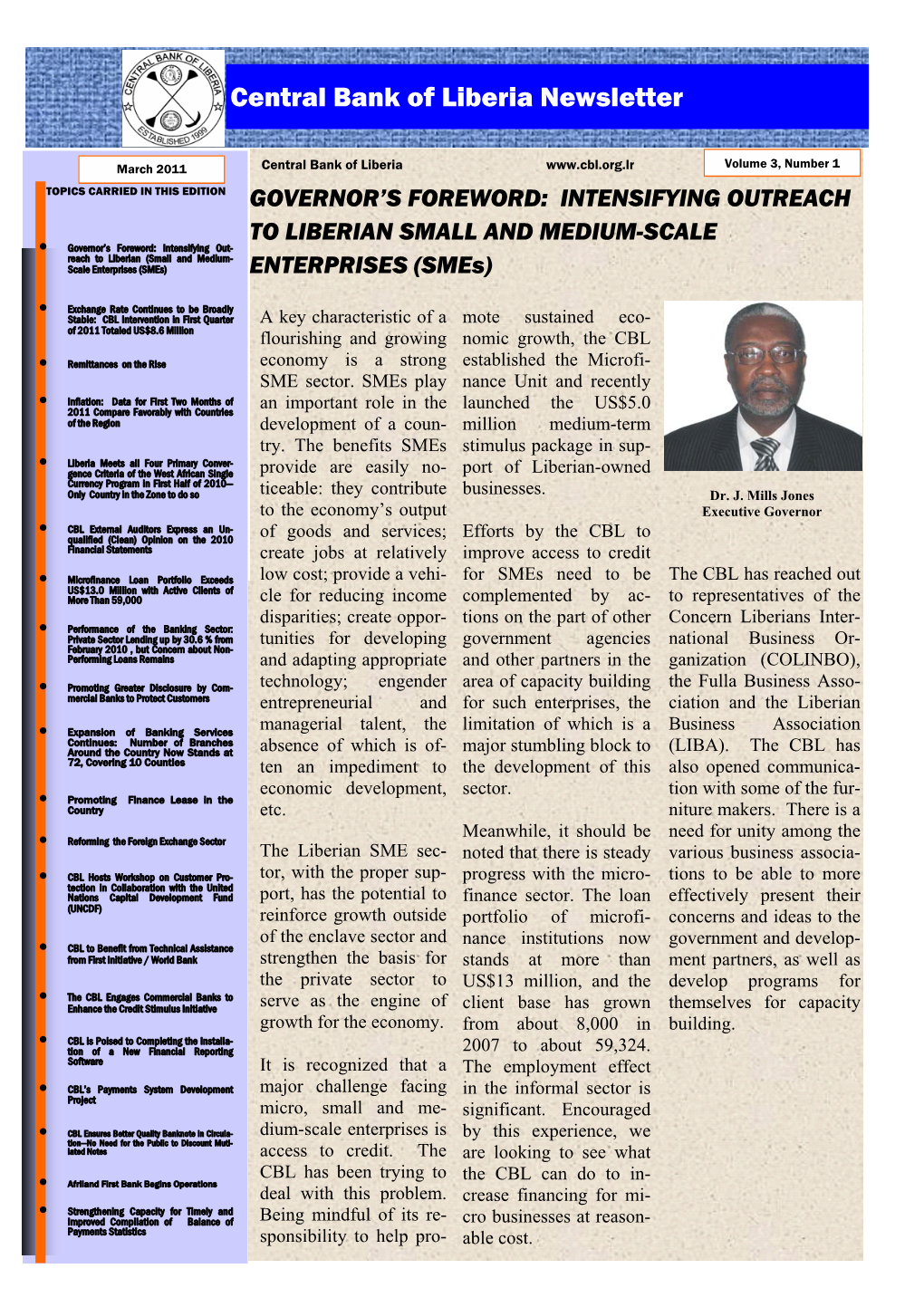 Central Bank of Liberia Newsletter March