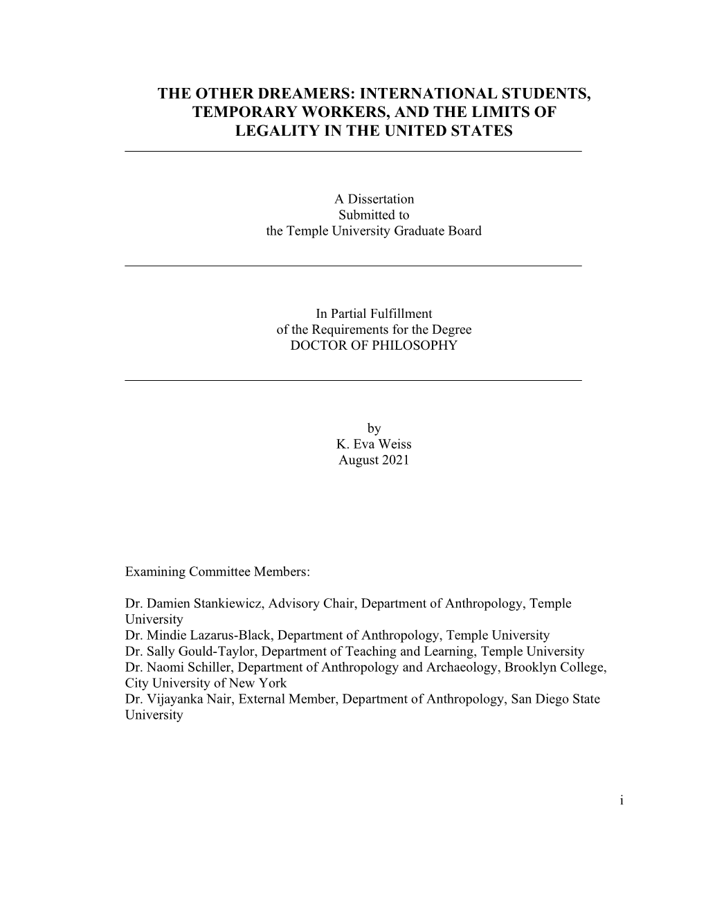 International Students, Temporary Workers, and the Limits of Legality in the United States