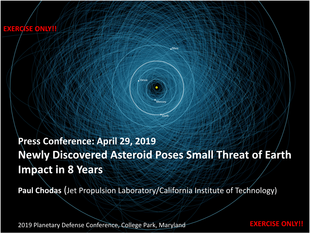 Newly Discovered Asteroid Poses Small Threat of Earth Impact in 8 Years