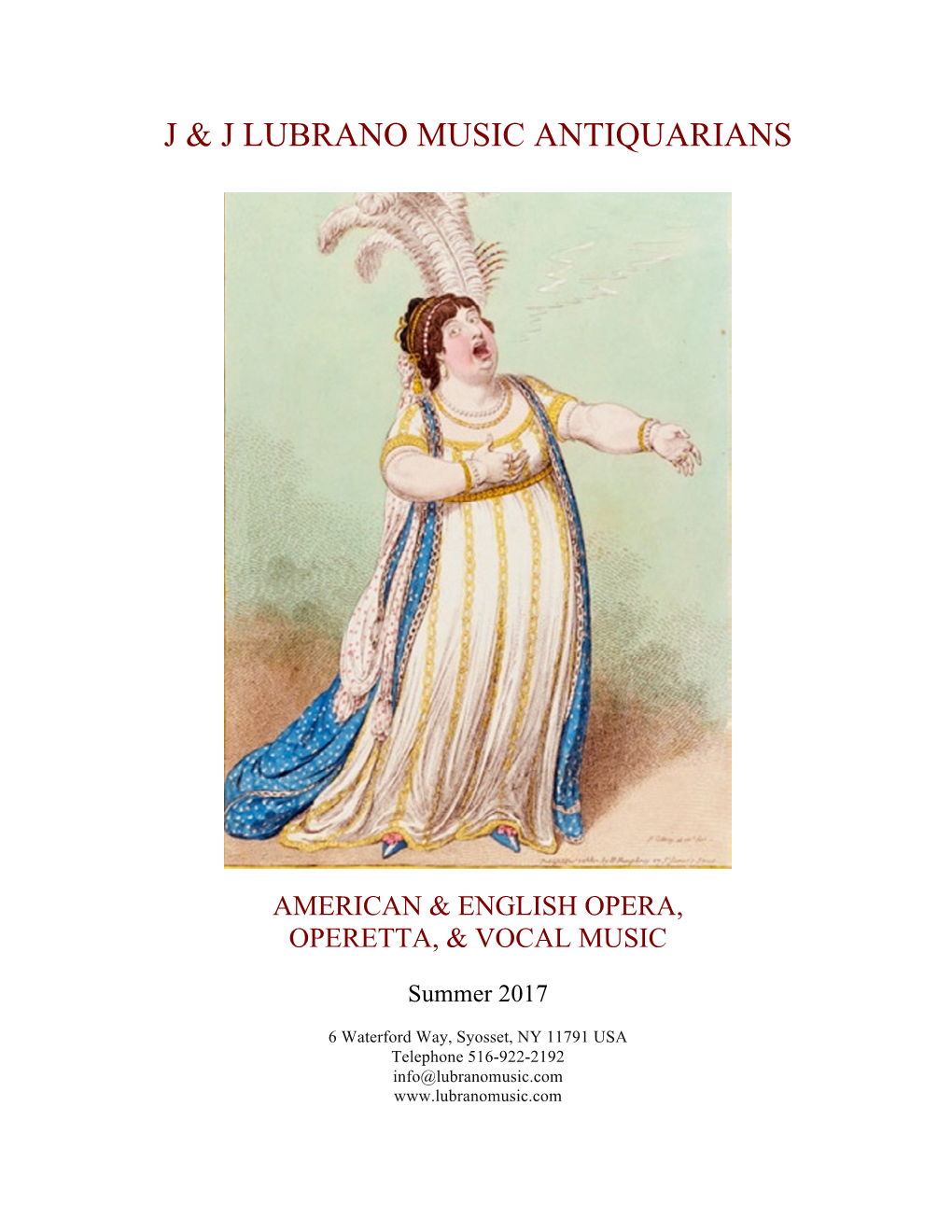 American & English Opera, Operetta, & Vocal Music