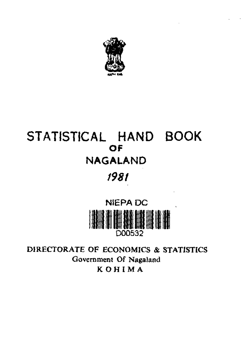 Statistical Hand Book of Nagaland 1981 D00532.Pdf