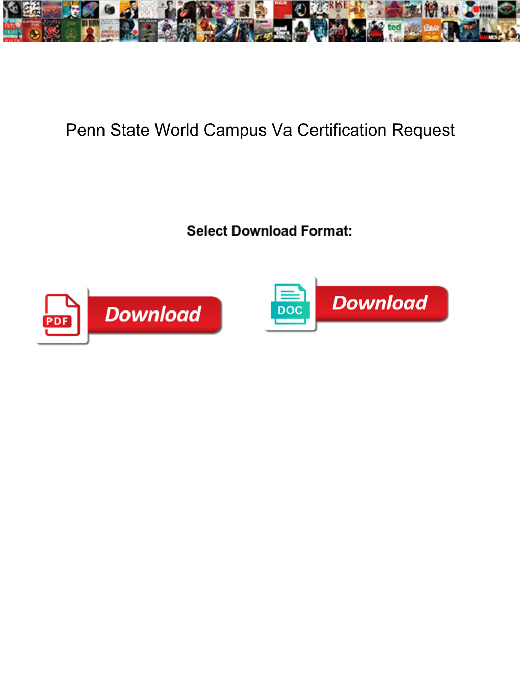 Penn State World Campus Va Certification Request