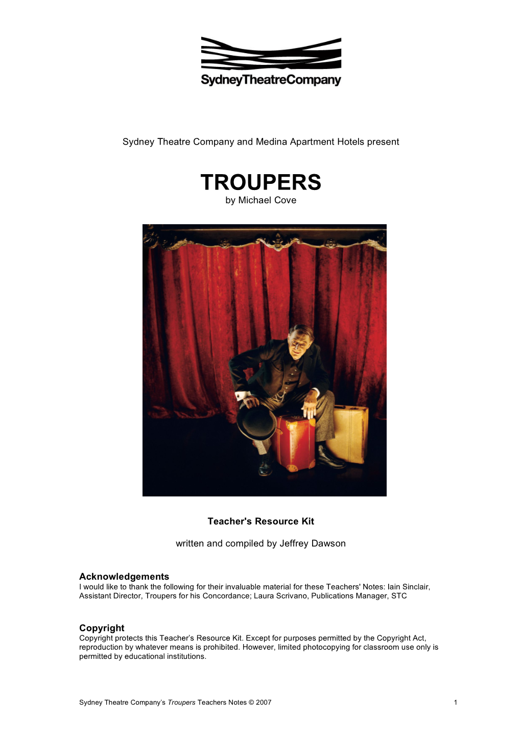 TROUPERS by Michael Cove