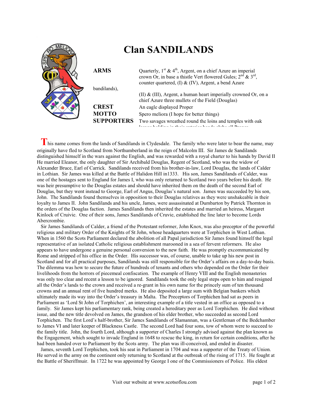 Clan SANDILANDS