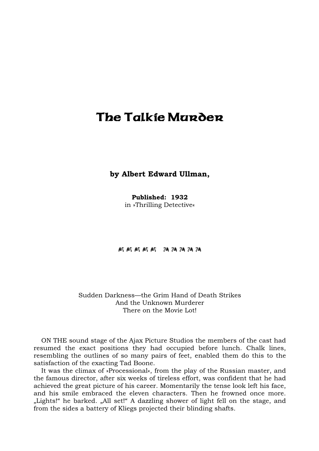 The Talkie Murder