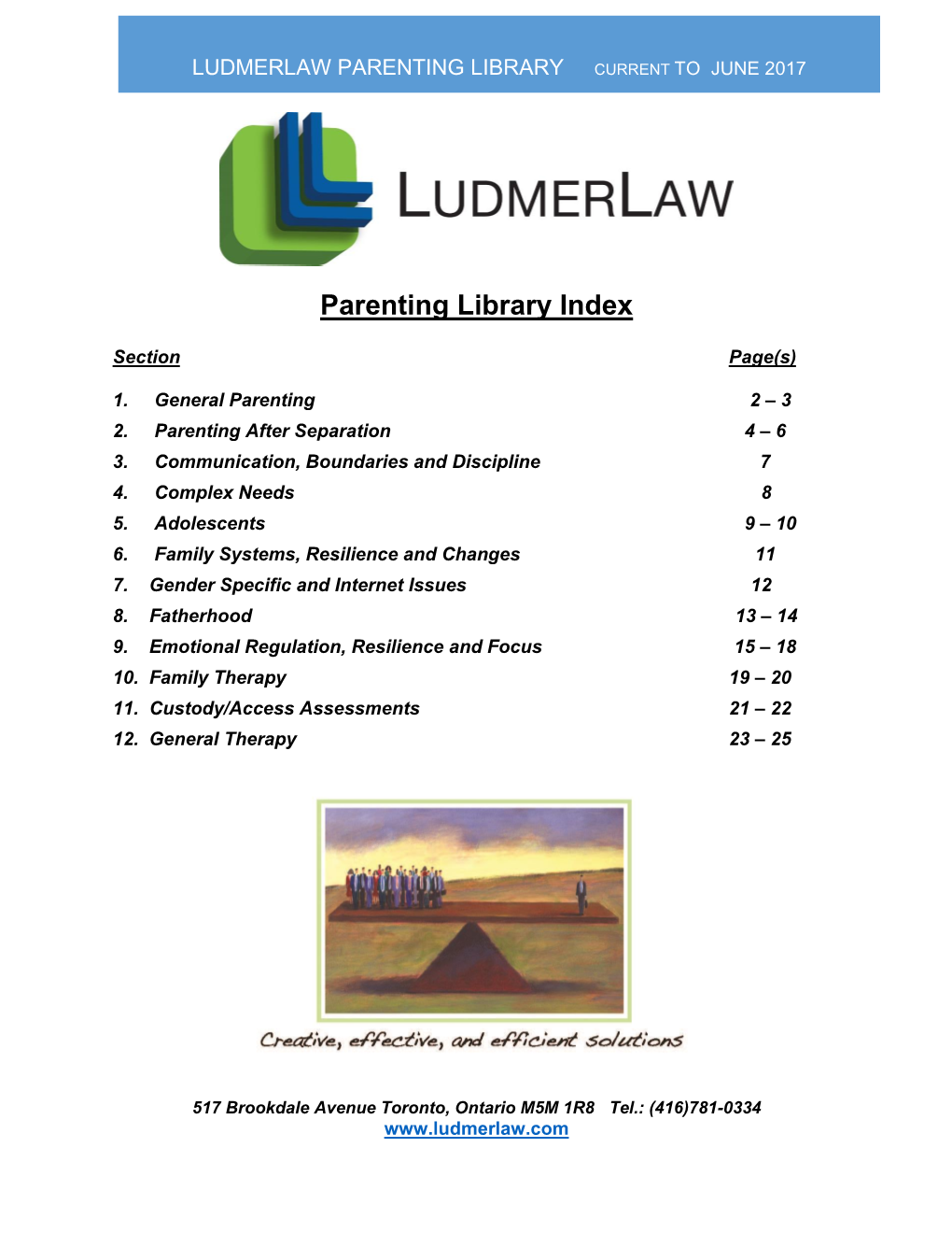 Ludmerlaw Parenting Library Current to June 2017