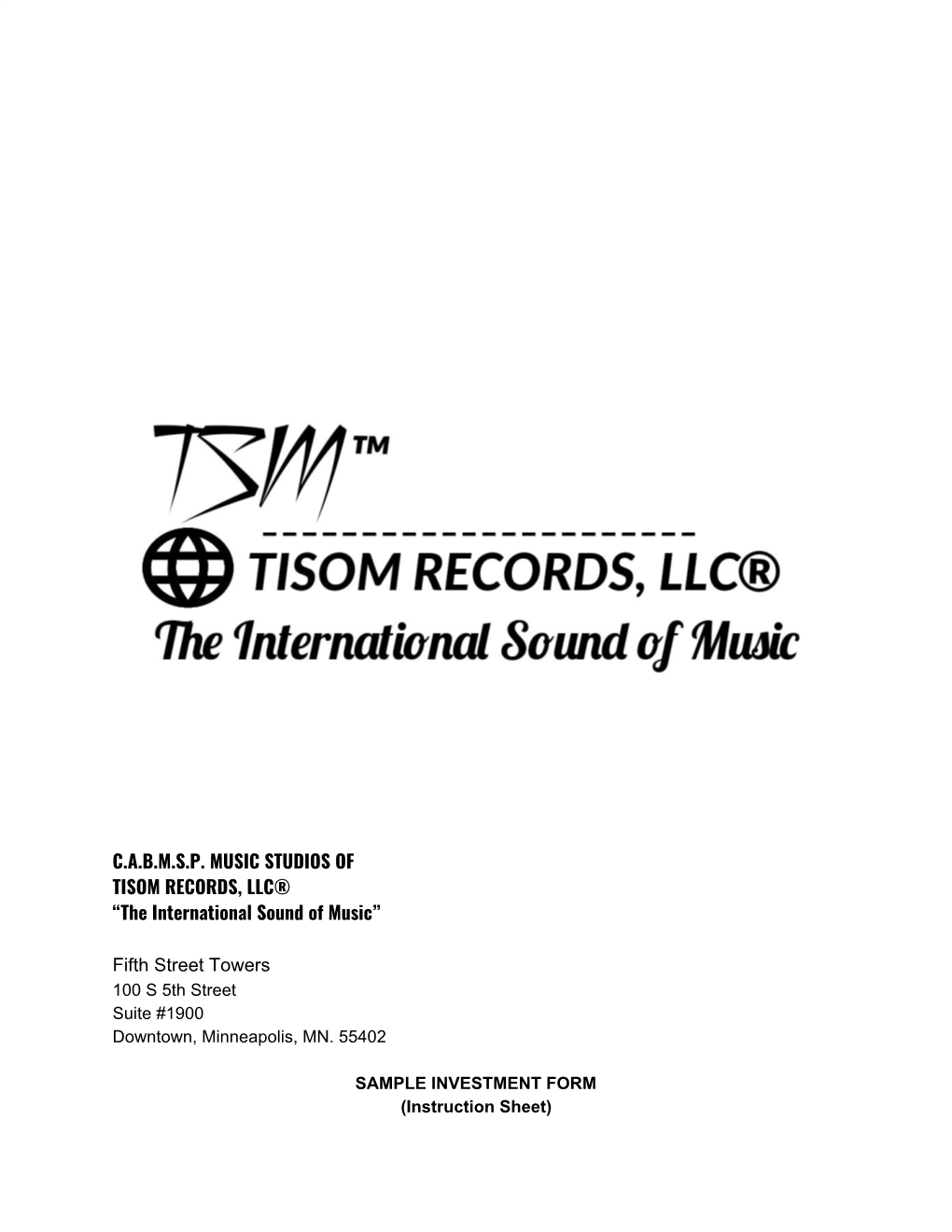 Sample Instruction Investment Form