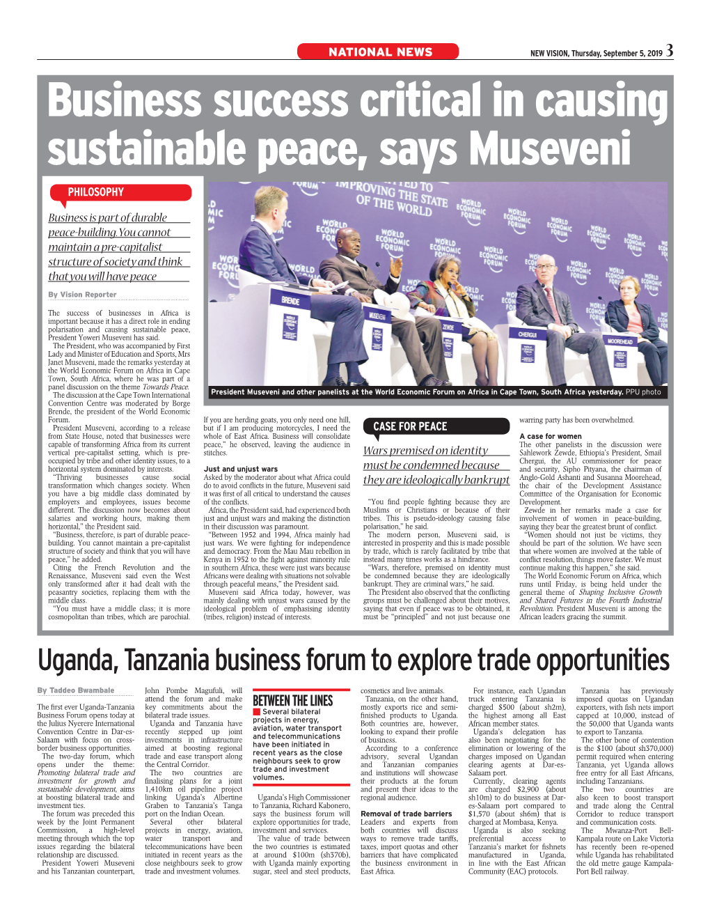 Business Success Critical in Causing Sustainable Peace, Says Museveni