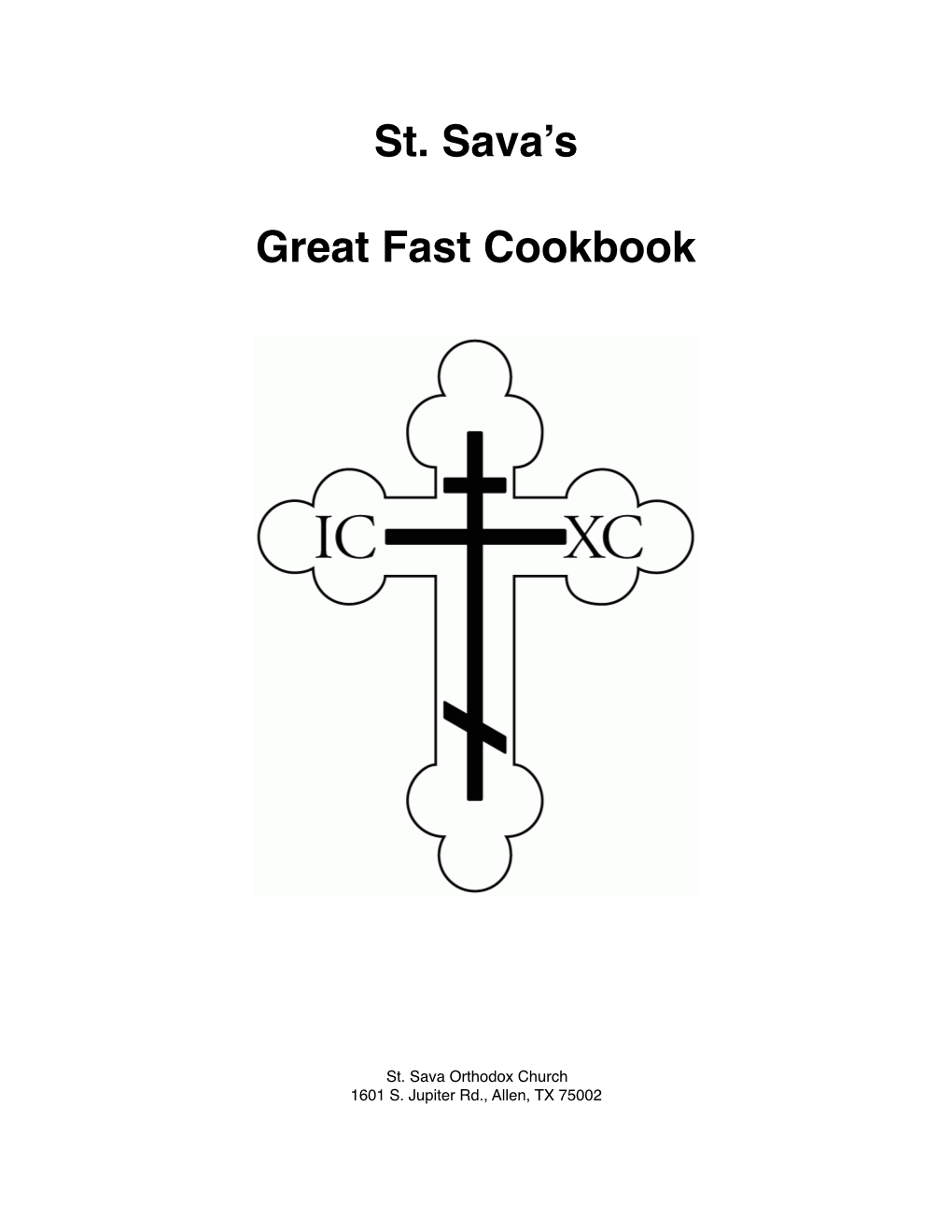 St. Sava Great Fast Cookbook
