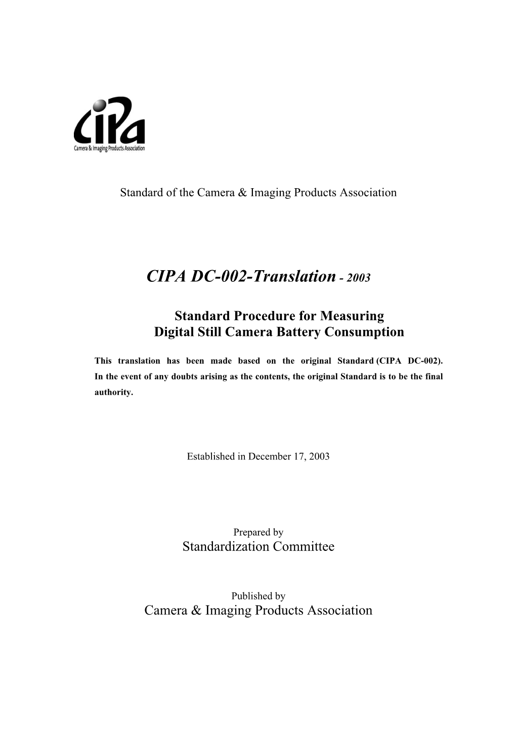 CIPA DC-002-Translation - 2003