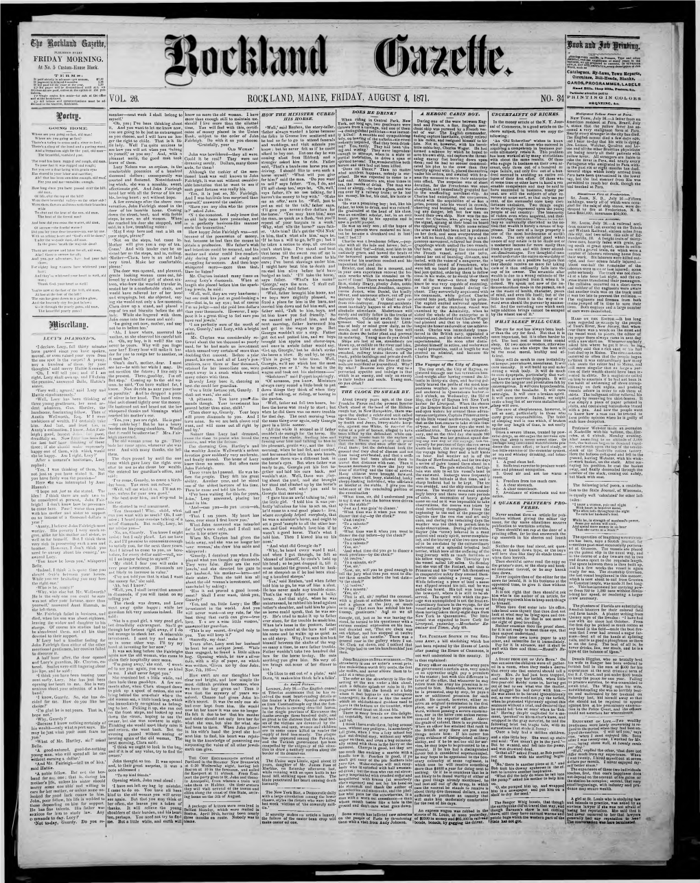 Rockland Gazette : August 4, 1871