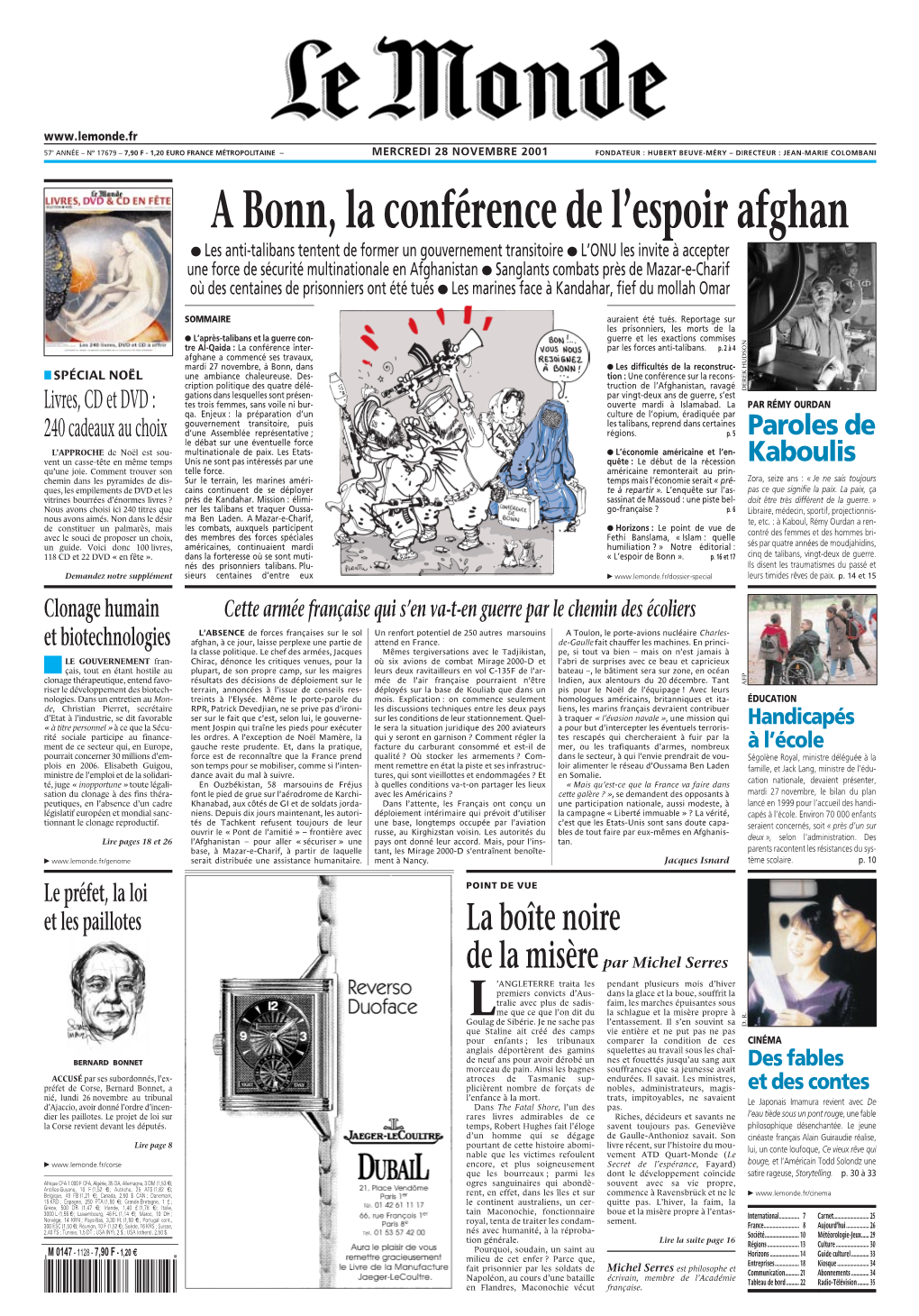 LE MONDE/PAGES&lt;UNE&gt;