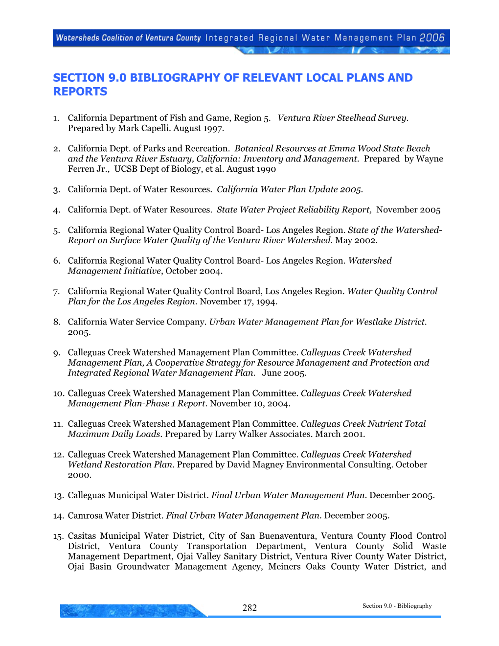 Bibliography of Relevant Local Plans and Reports