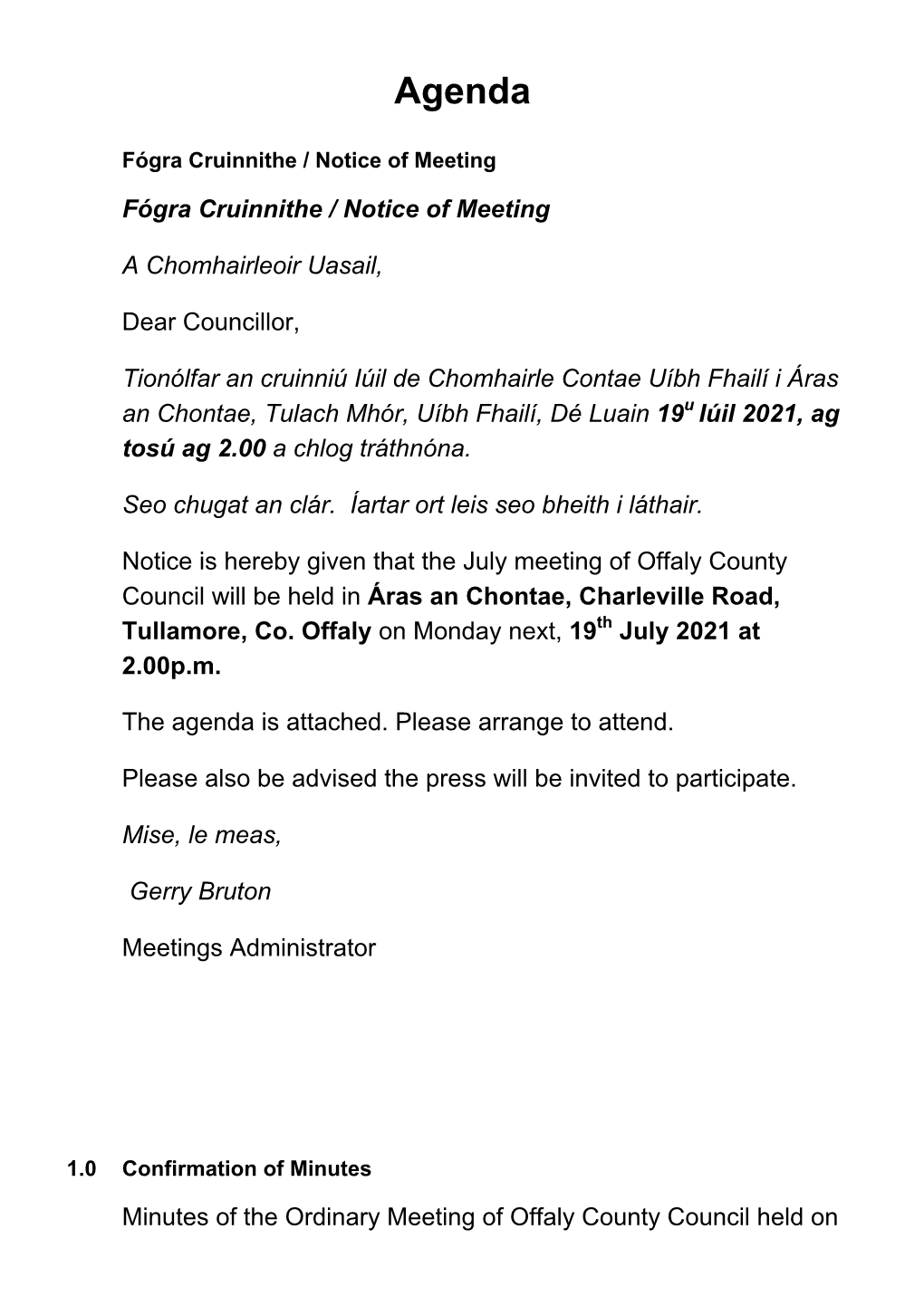 Offaly County Council (19/07/2021)