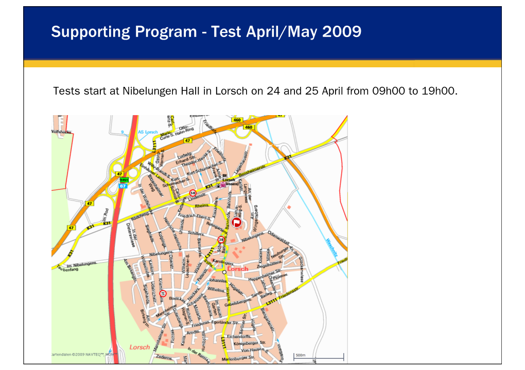 Supporting Program - Test April/May 2009