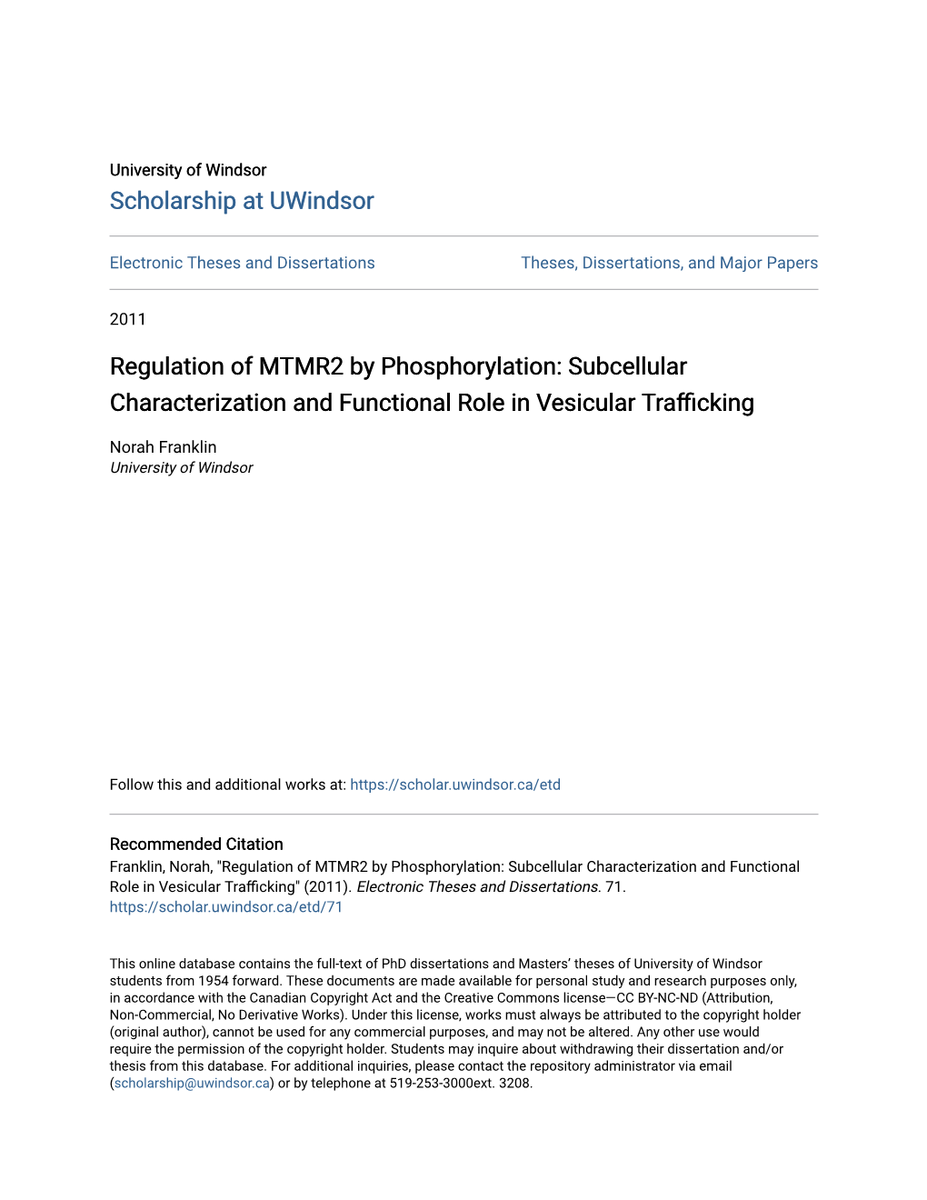 Subcellular Characterization and Functional Role in Vesicular Trafficking