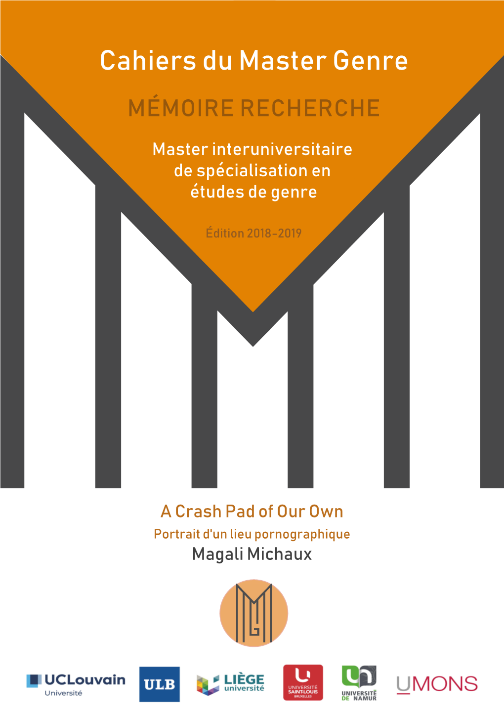 Cahiers Du Master Genre MÉMOIRE RECHERCHE