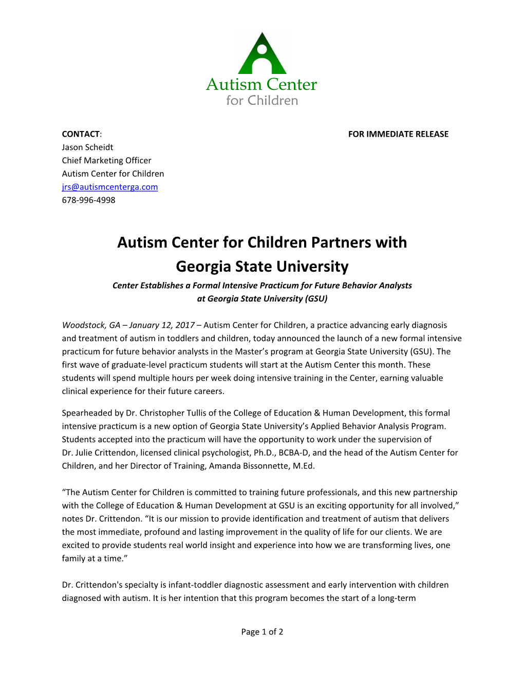 Autism Center for Children