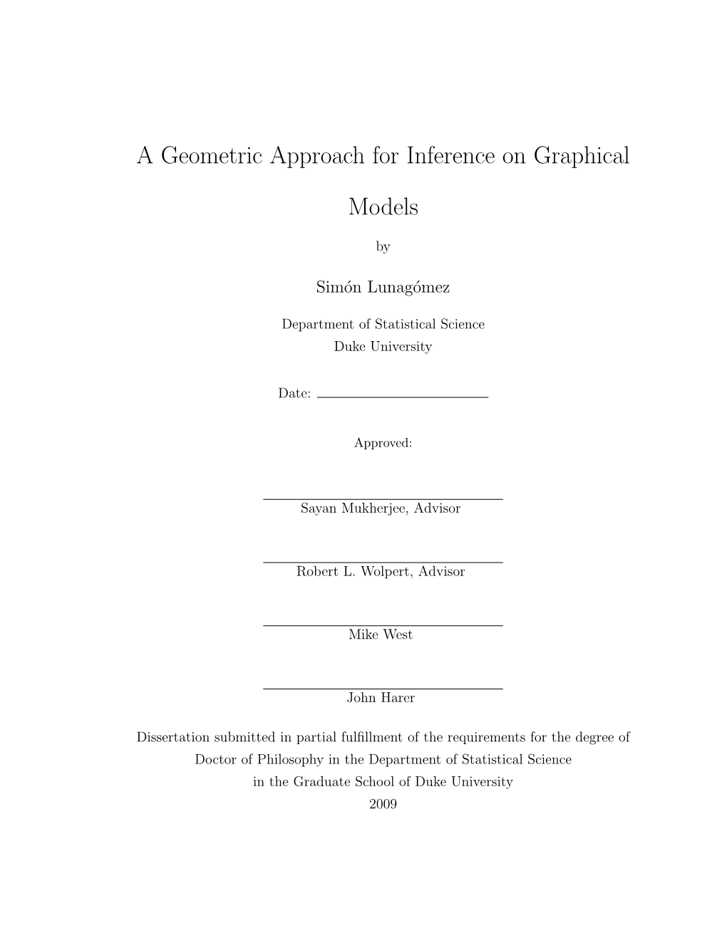 A Geometric Approach for Inference on Graphical Models