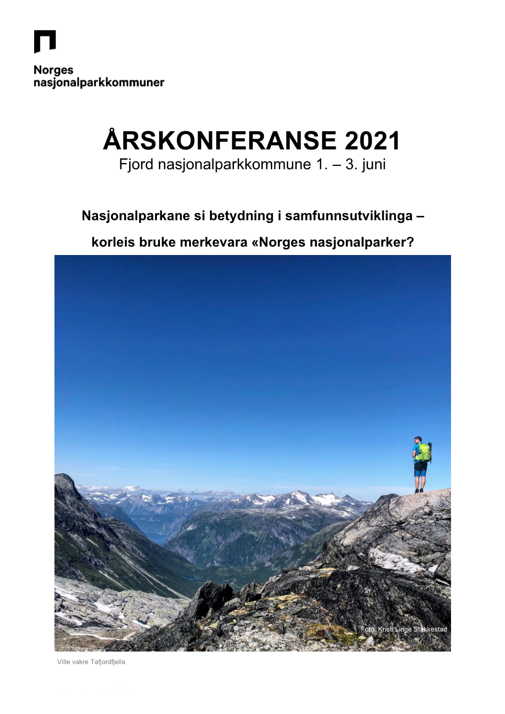 ÅRSKONFERANSE 2021 Fjord Nasjonalparkkommune 1