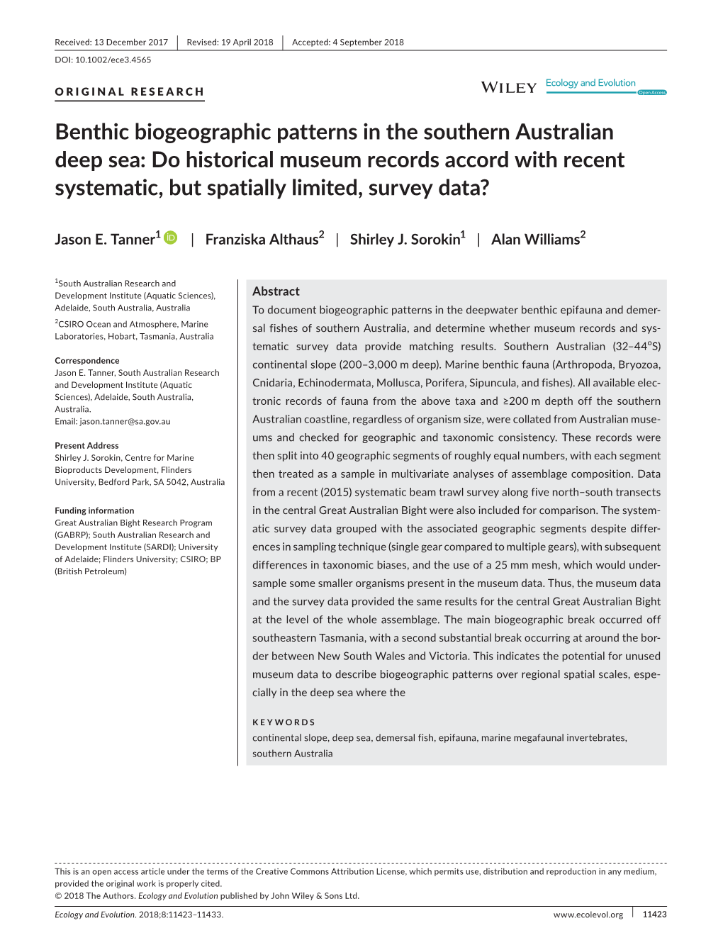 Benthic Biogeographic Patterns in the Southern Australian Deep Sea: Do Historical Museum Records Accord with Recent Systematic, but Spatially Limited, Survey Data?