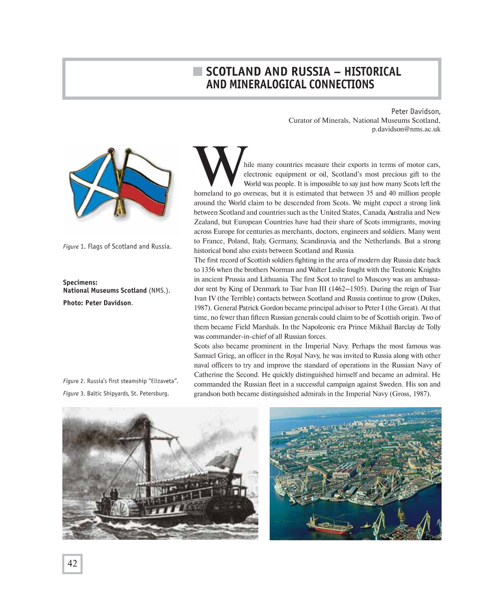 Scotland and Russia – Historical and Mineralogical Connections