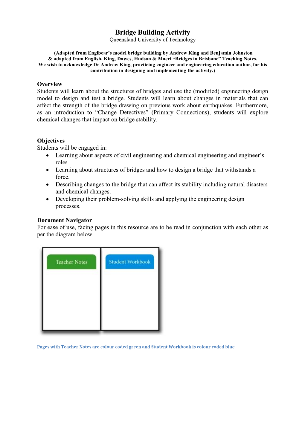 Bridge Building Activity Queensland University of Technology