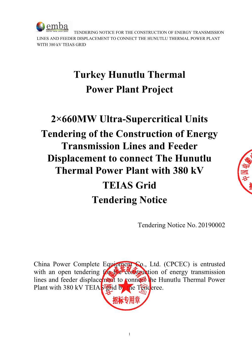 Turkey Hunutlu Thermal Power Plant Project 2×660MW Ultra