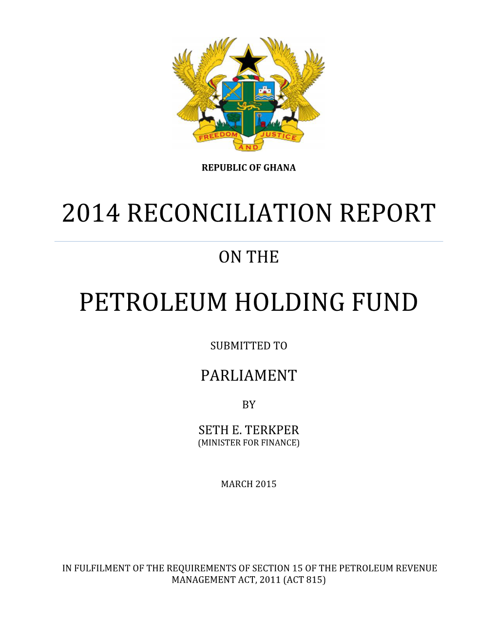 2014 Reconciliation Report on The