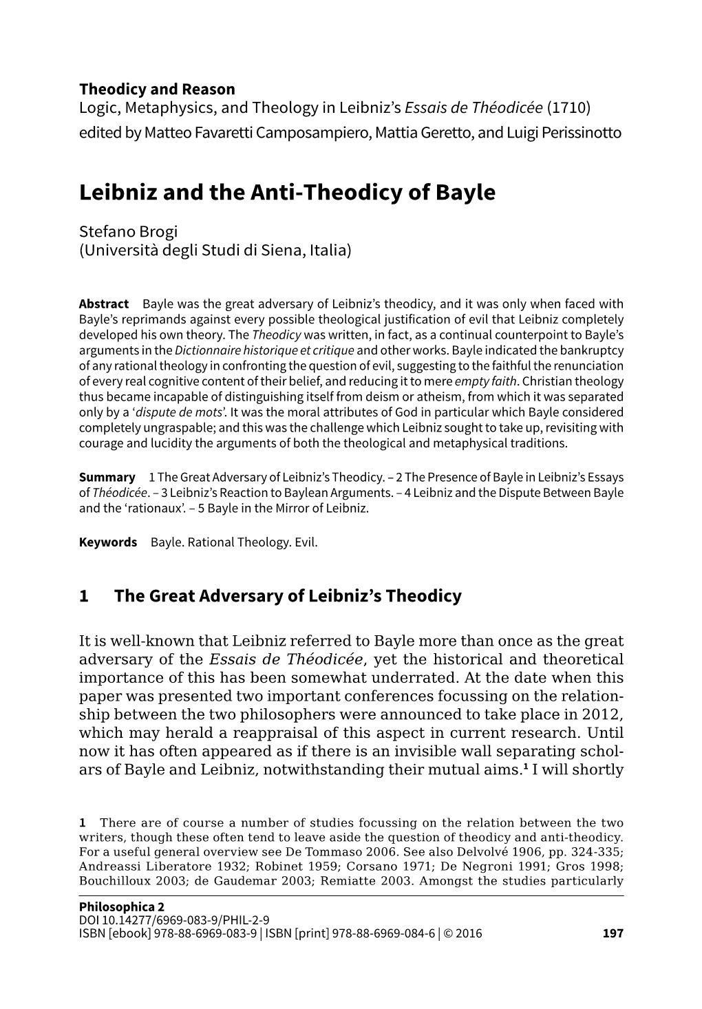 Leibniz and the Anti-Theodicy of Bayle