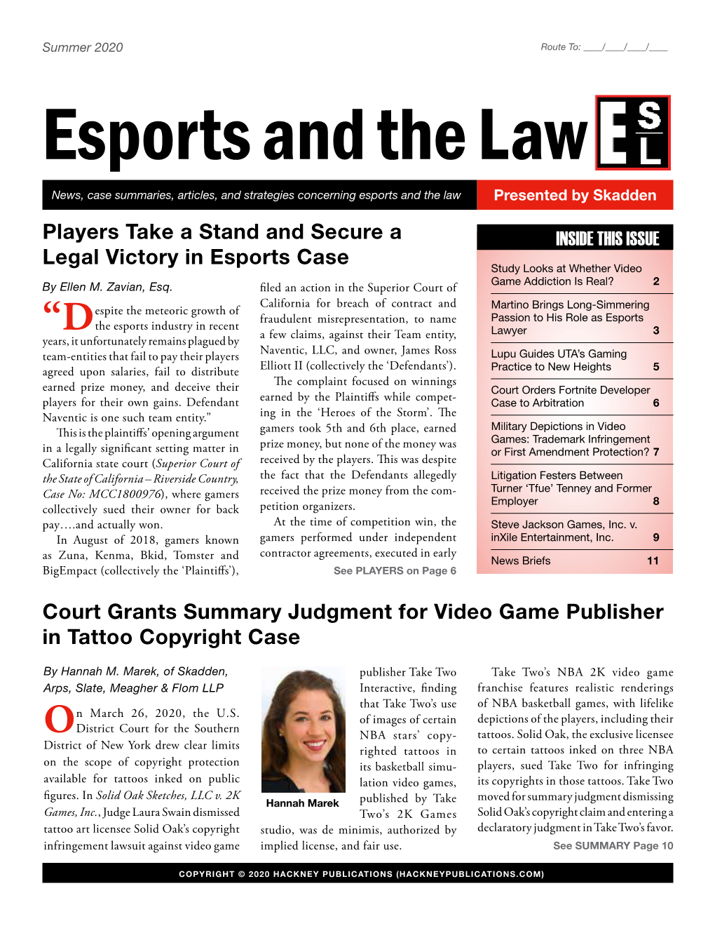 Esports and the Law News, Case Summaries, Articles, and Strategies Concerning Esports and the Law Presented by Skadden