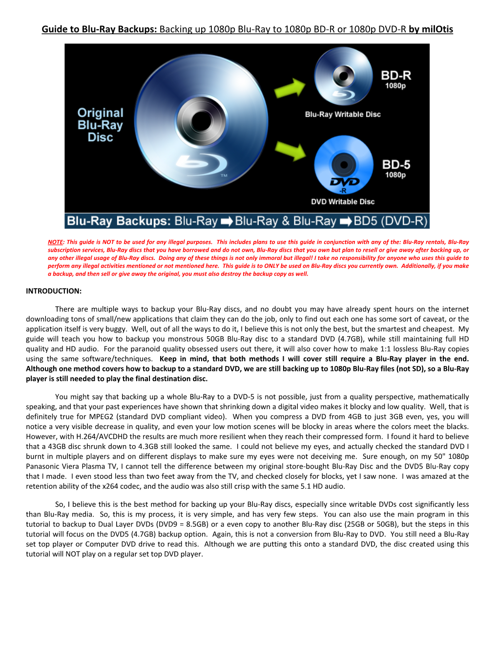 Guide to Blu-Ray Backups