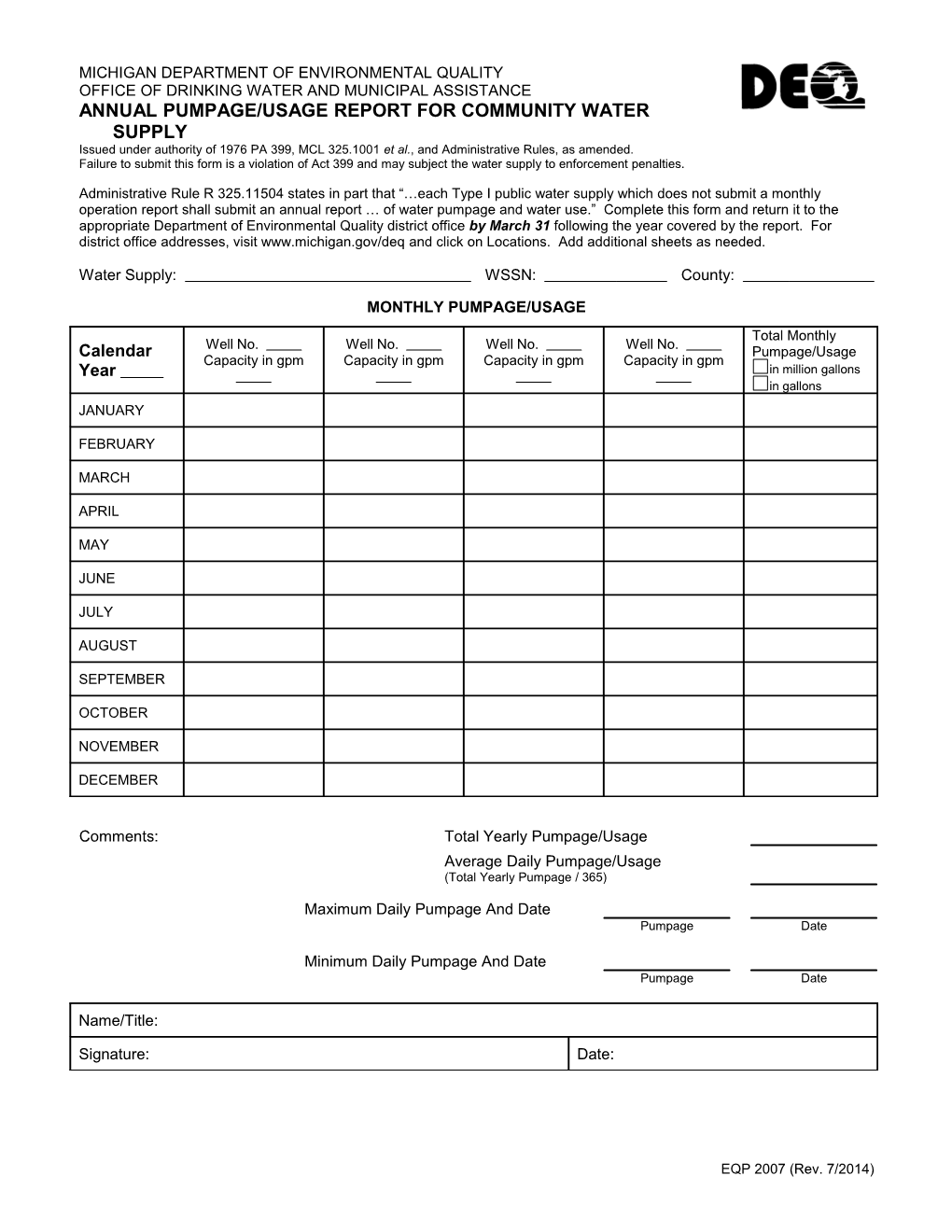 Michigan Department Of Environmental Quality