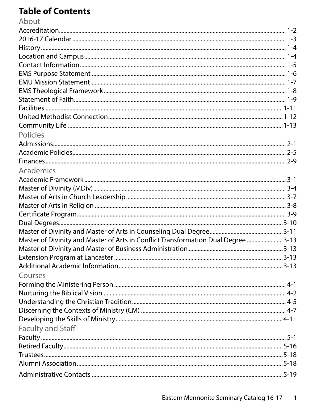 Table of Contents About Accreditation