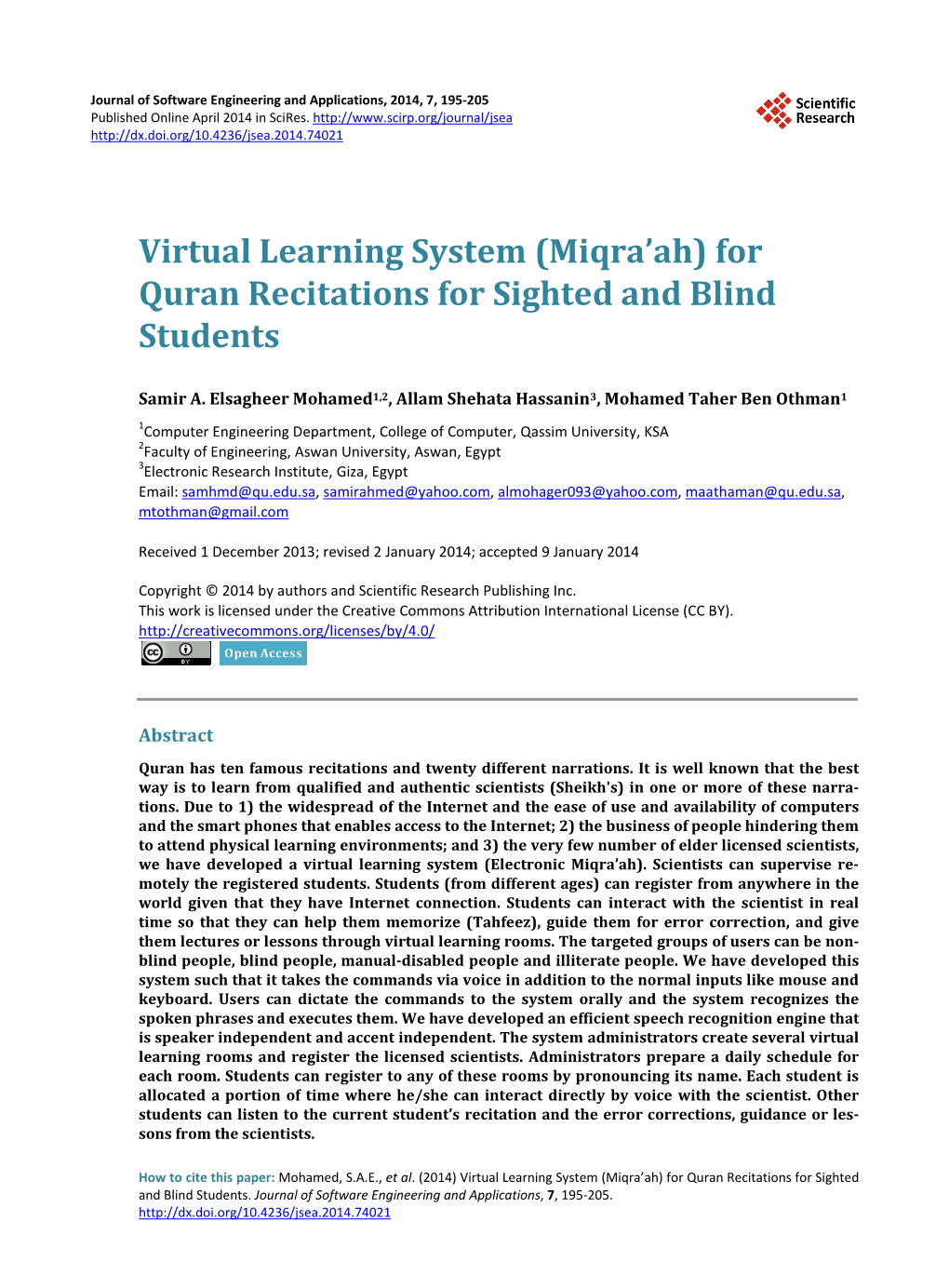 Virtual Learning System (Miqra'ah)