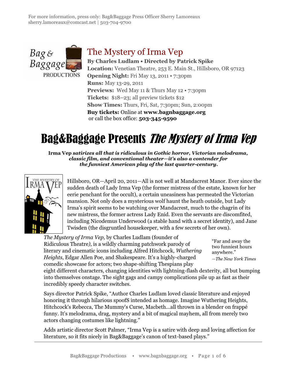Bag&Baggage Presents the Mystery of Irma
