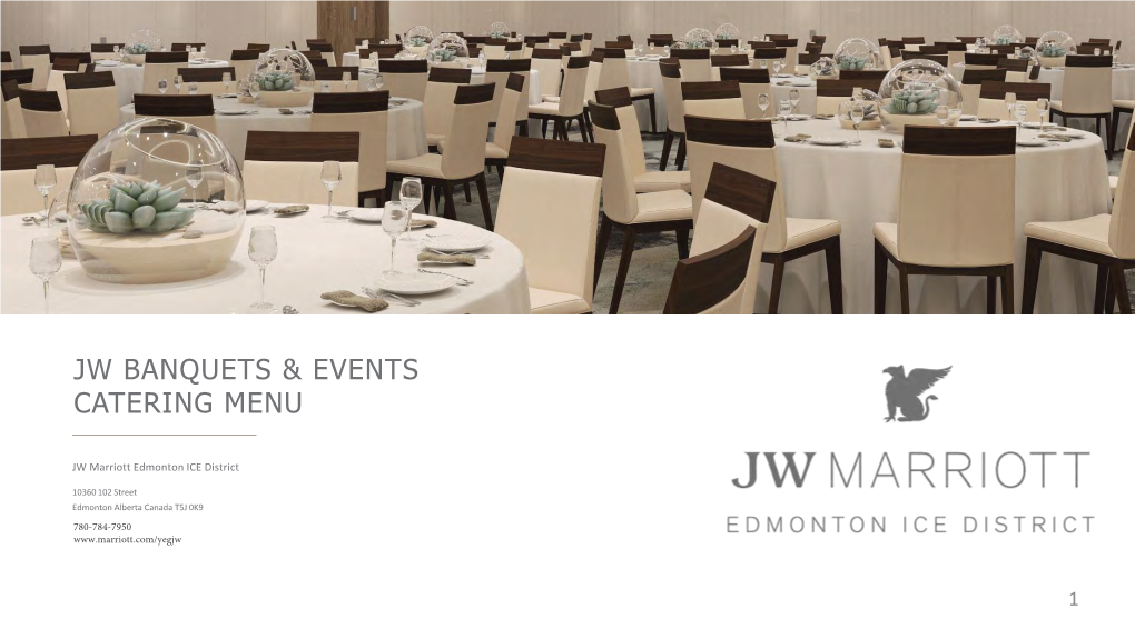 Jw Banquets & Events Catering Menu
