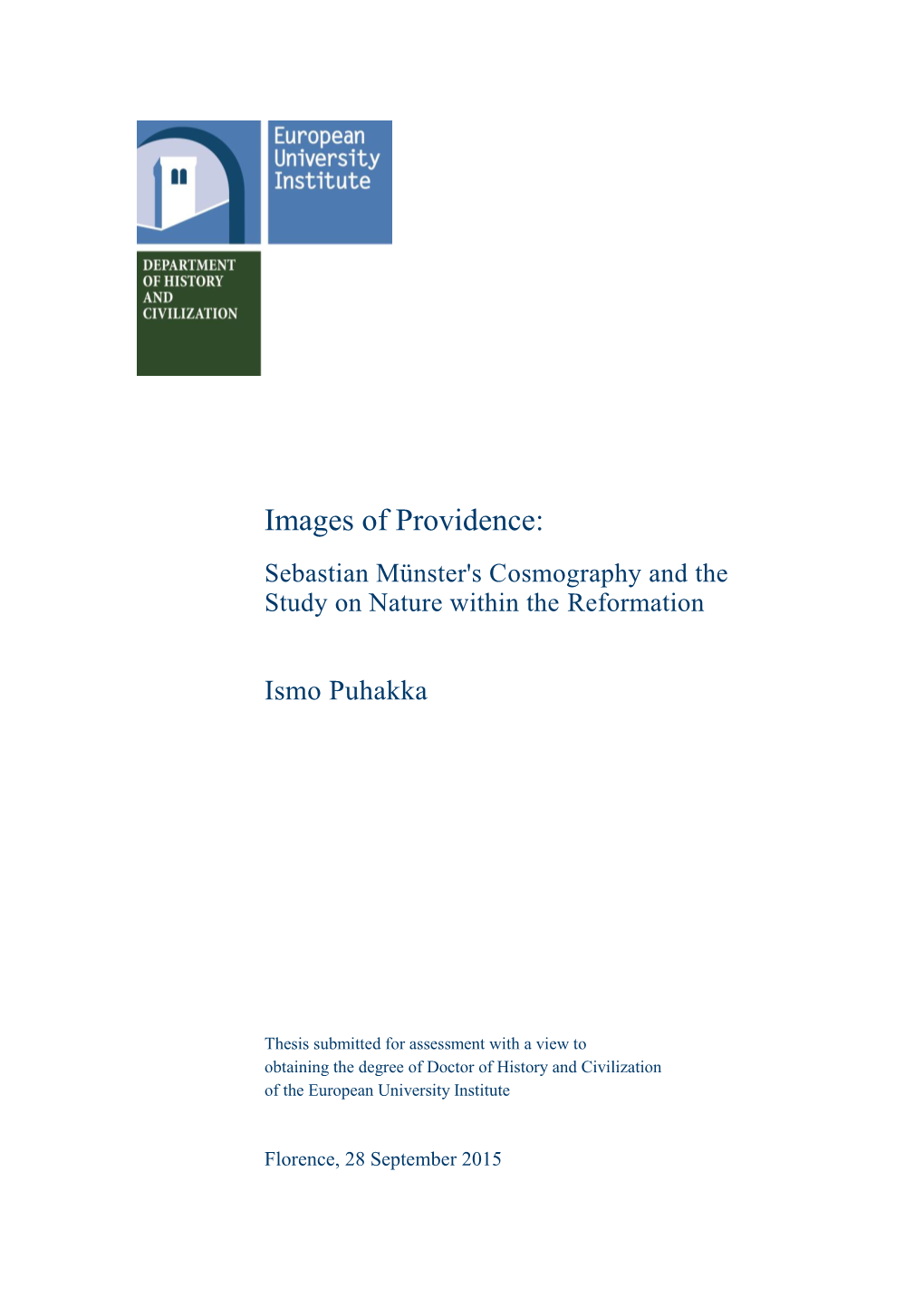 Images of Providence: Sebastian Münster's Cosmography and the Study on Nature Within the Reformation