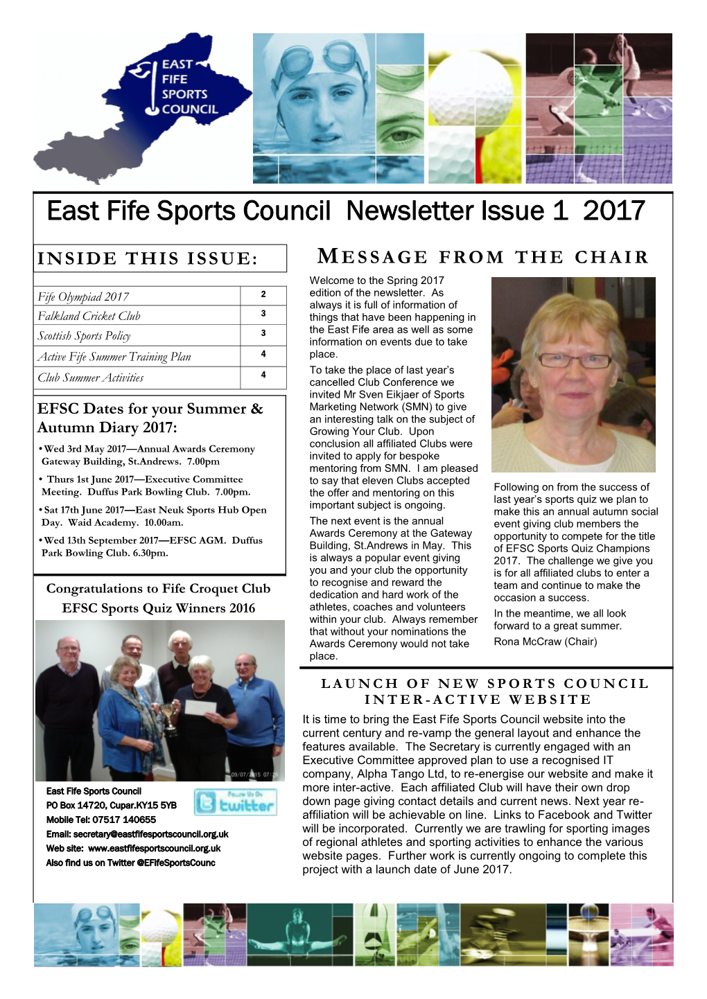 East Fife Sports Council Newsletter Issue 1 2017