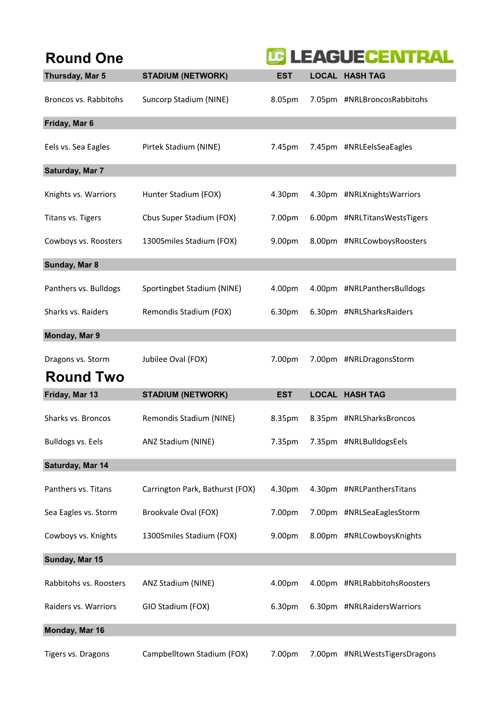 2015 NRL Season Draw.Pdf