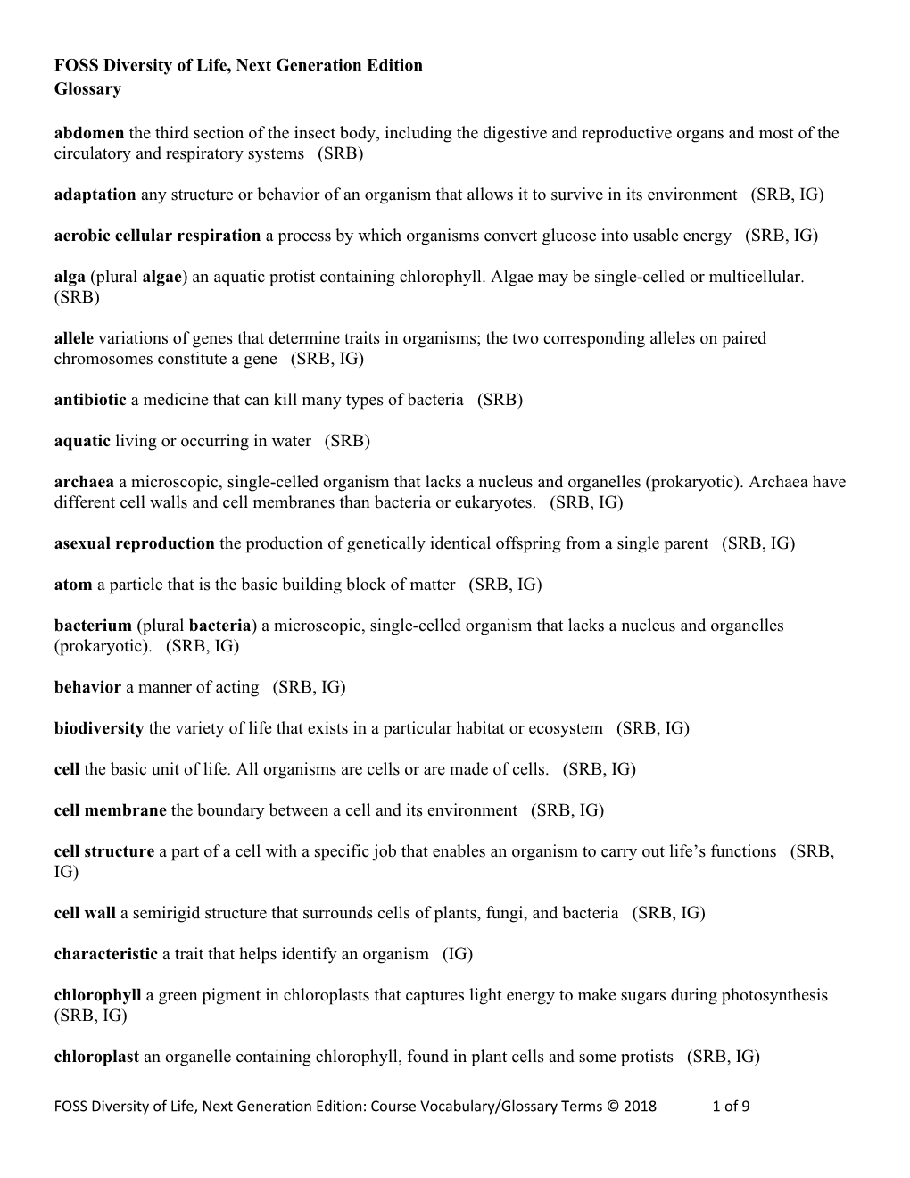 FOSS Diversity of Life, Next Generation Edition