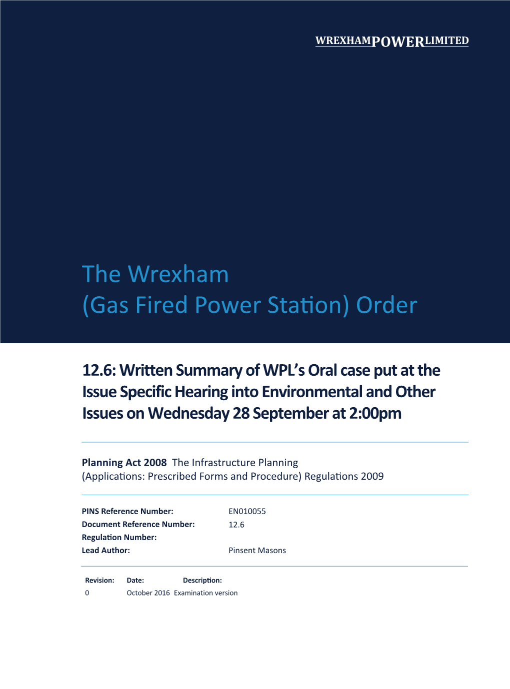 The Wrexham (Gas Fired Power Station) Order