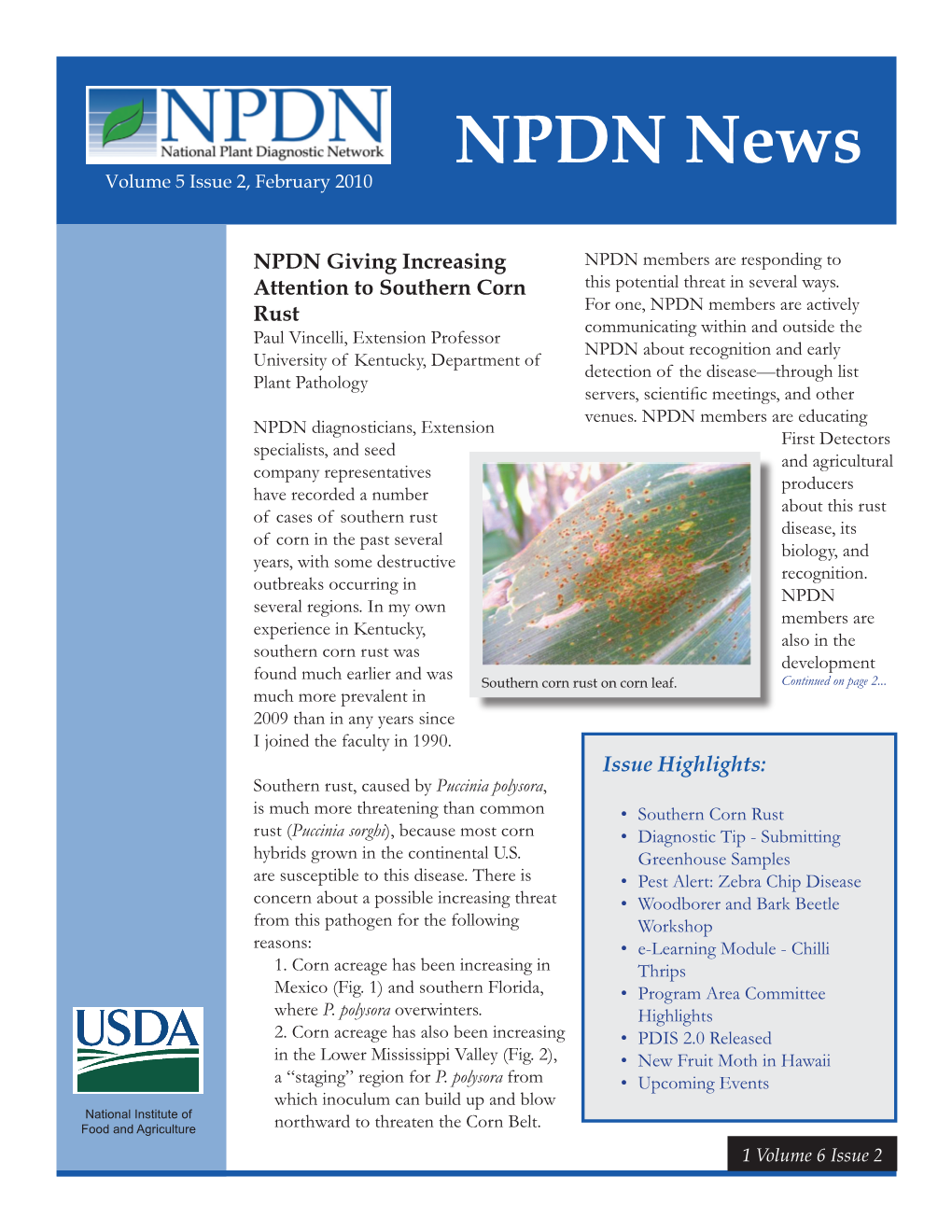 NPDN News Volume 5 Issue 2, February 2010